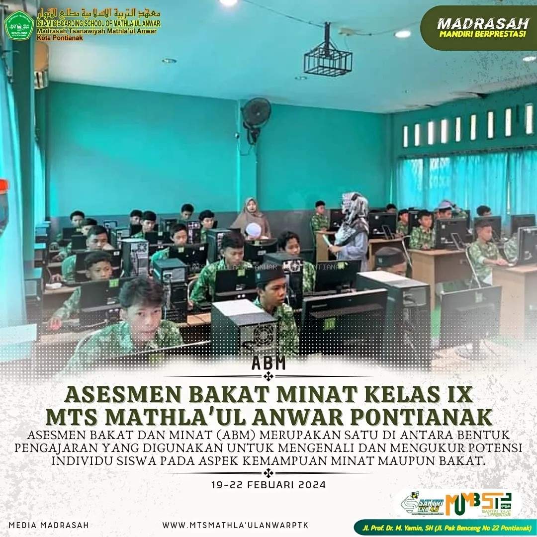 Asesmen Bakat Minat (ABM) MTs Mathla'ul Anwar Kota Pontianak